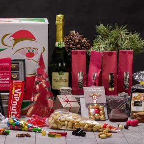 Gavepakke jul - chokolade & vin